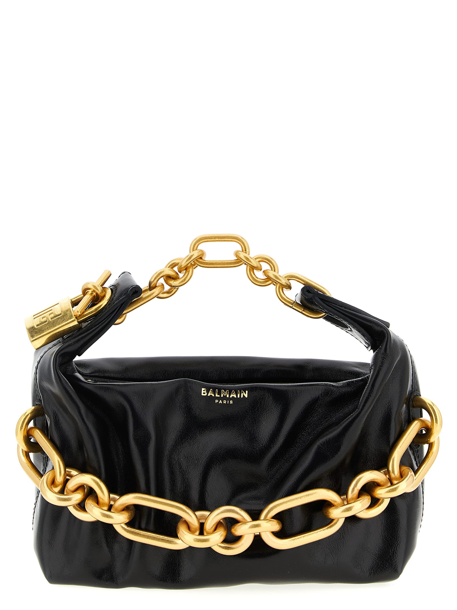 Balmain Sync Mini Handbag In Black