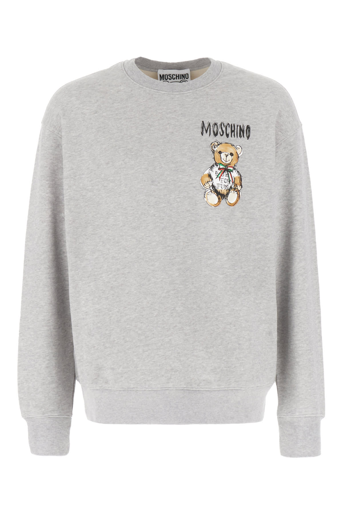 Moschino Grey Cotton Sweatshirt In Gray