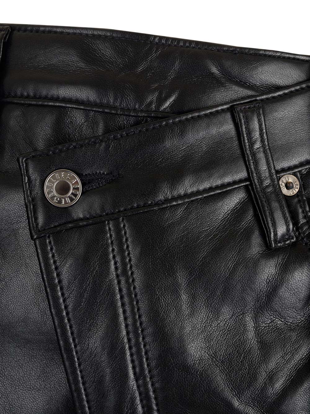 Shop Agolde Recycled Leather Trousers In Black