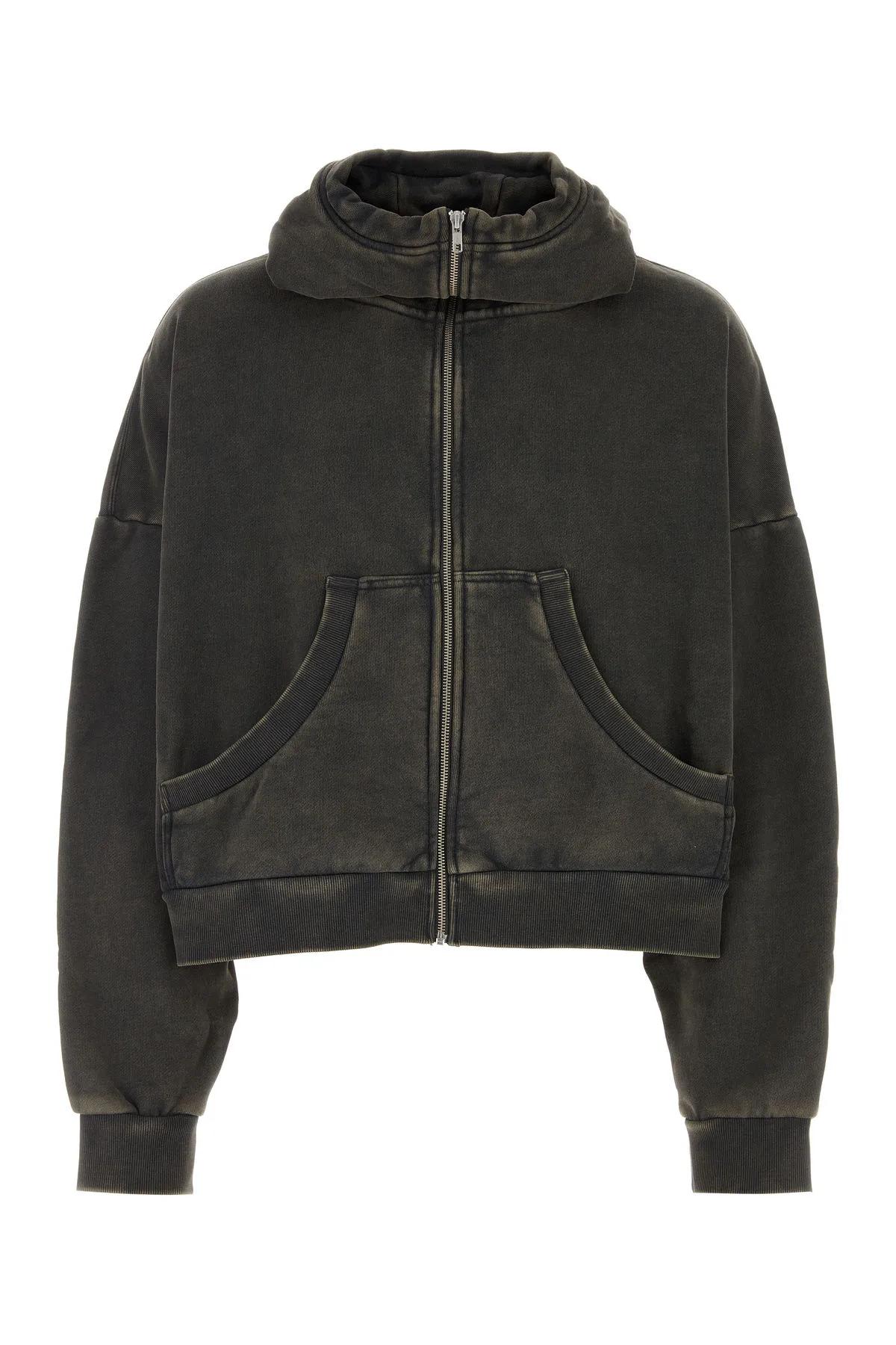 Shop Entire Studios Charcoal Cotton Oversize Sweatshirt In Black