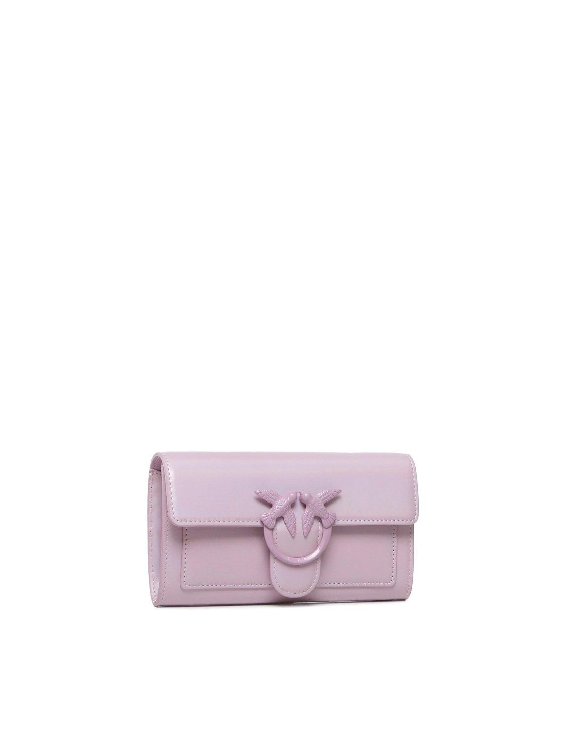 Shop Pinko Love One Chain Wallet In Lilla-block Color