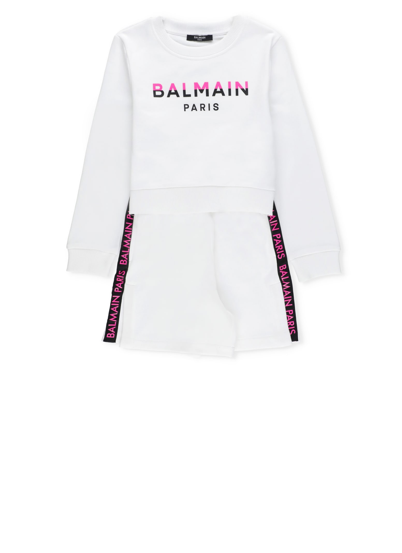 Shop Balmain Two-piece Suit With Logo In White