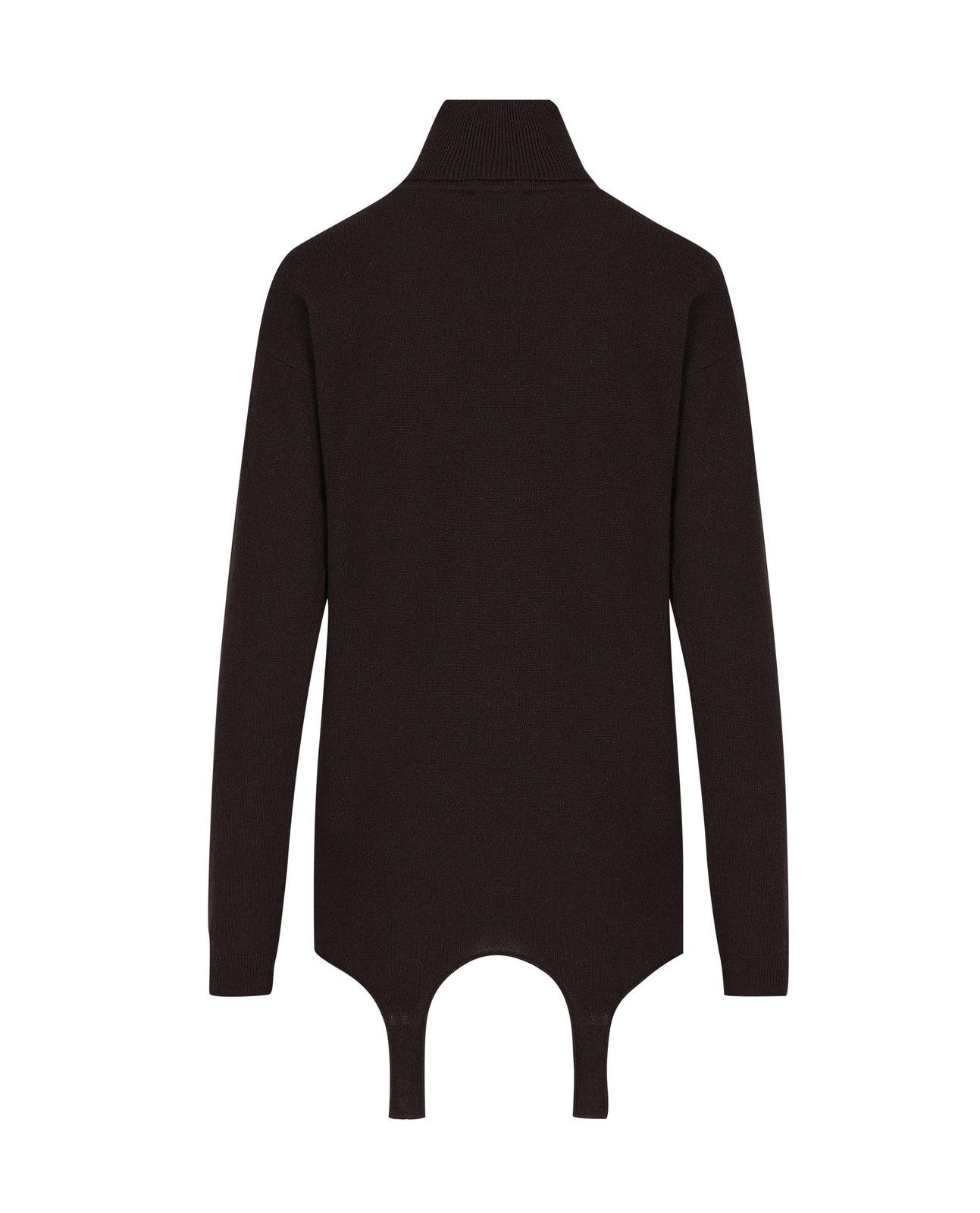 Shop Saint Laurent Turtleneck Garter Jumper In Ebene