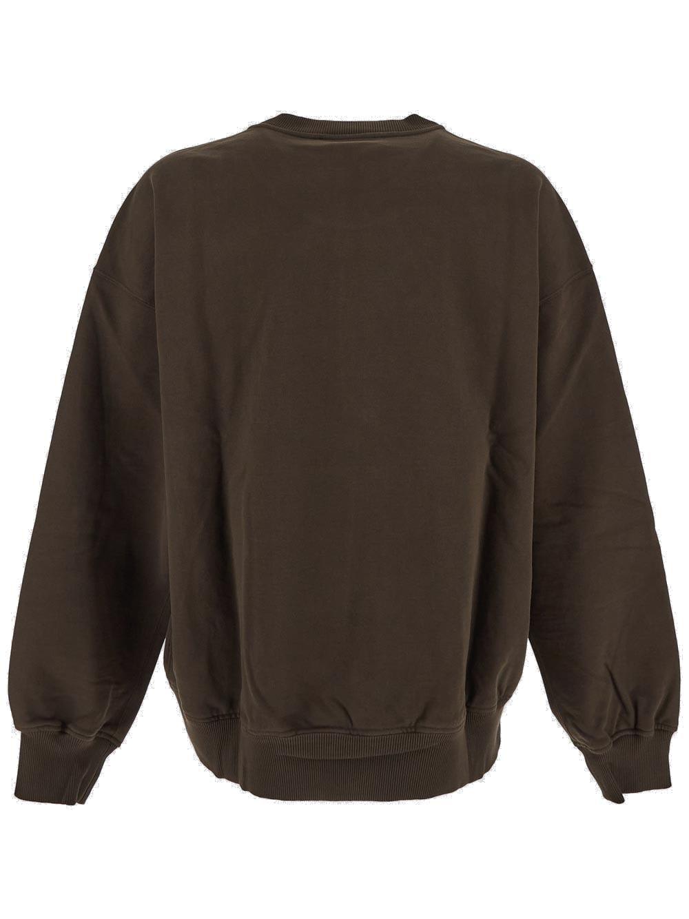 Shop Dolce & Gabbana Logo Printed Crewneck Sweatshirt In Brown
