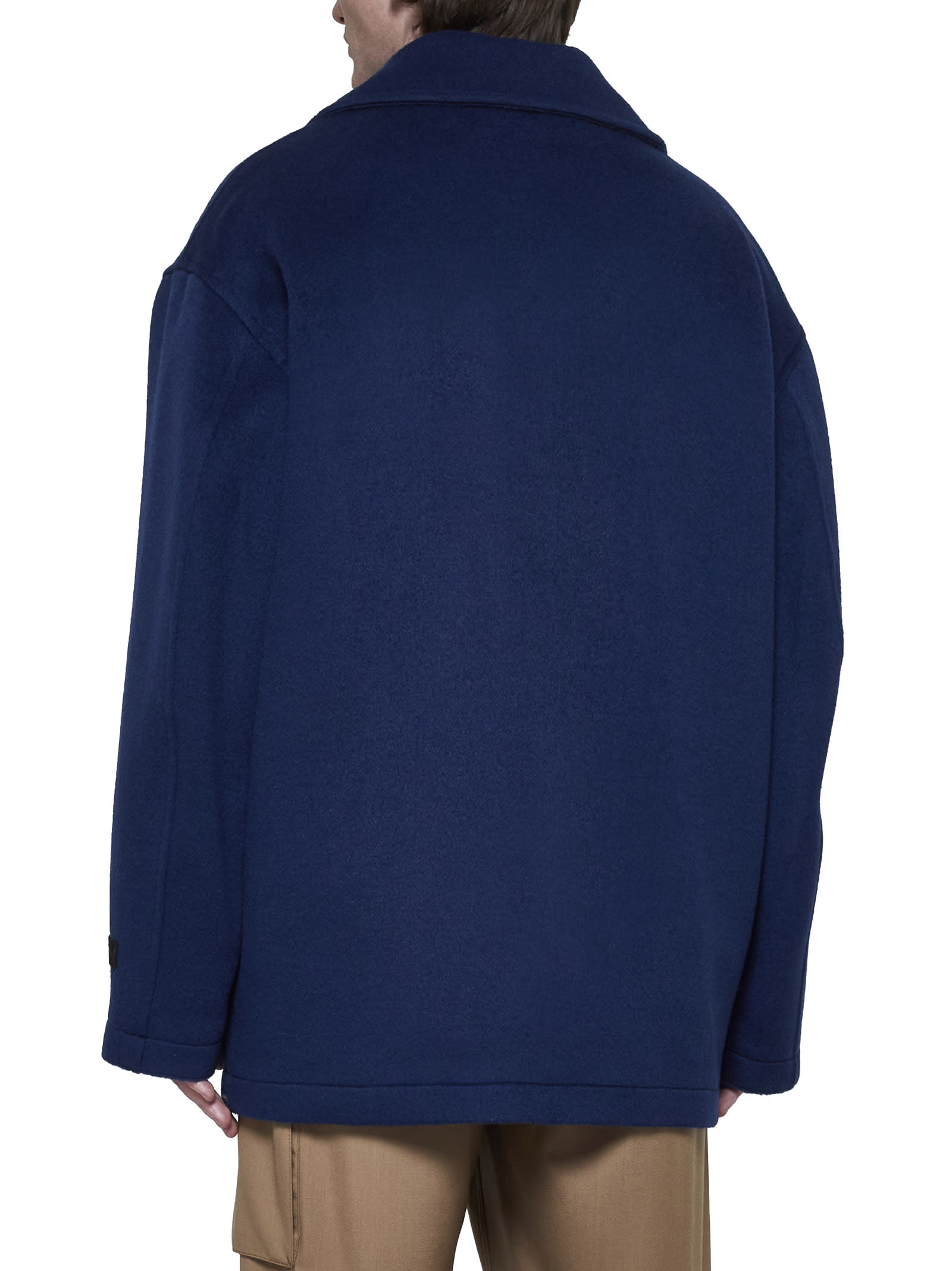 Shop Marni Coat In Light Navy