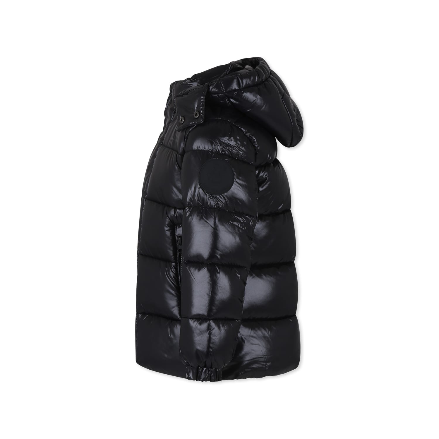 Save The Duck Black Down Jacket For Boy In Black
