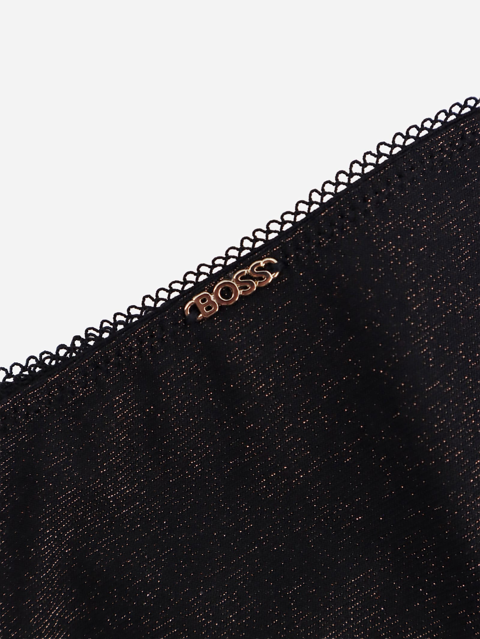 Hugo Boss Lurex Thong Tripack With Lace Trim In Black