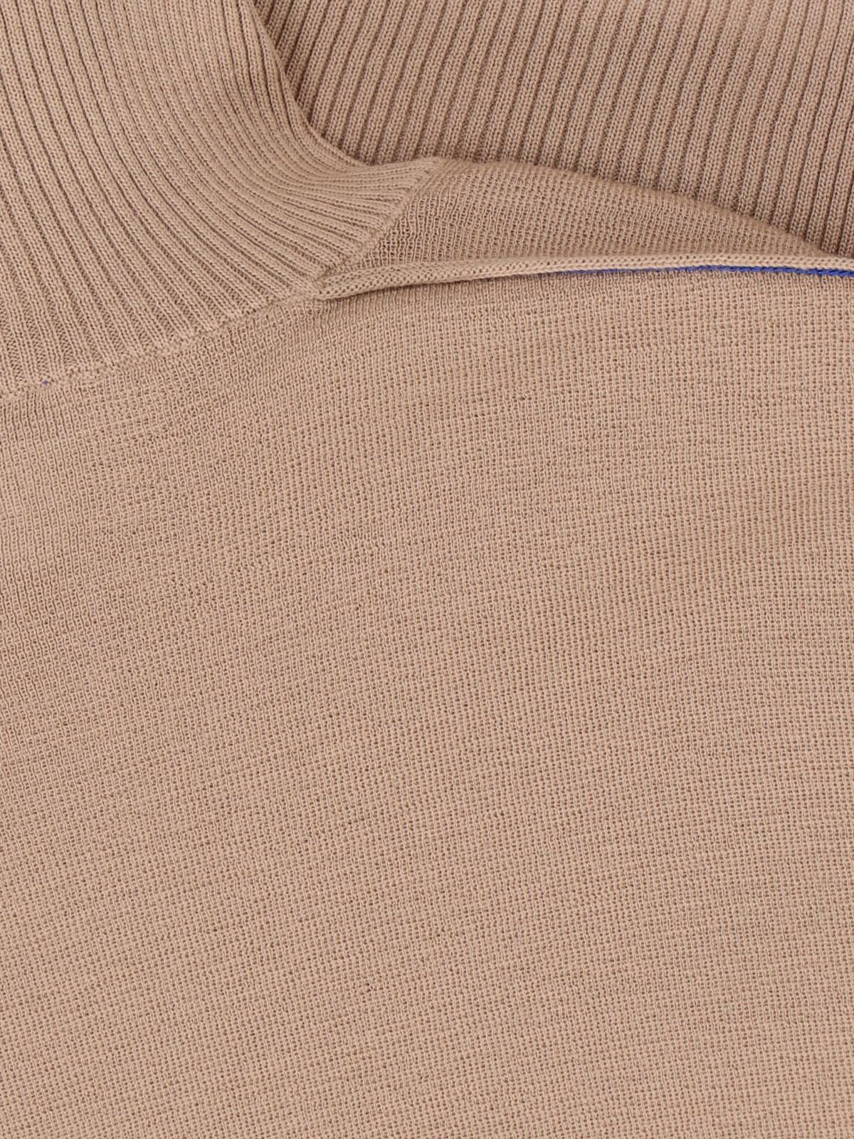 Shop Burberry Logo Turtleneck Sweater In Flax