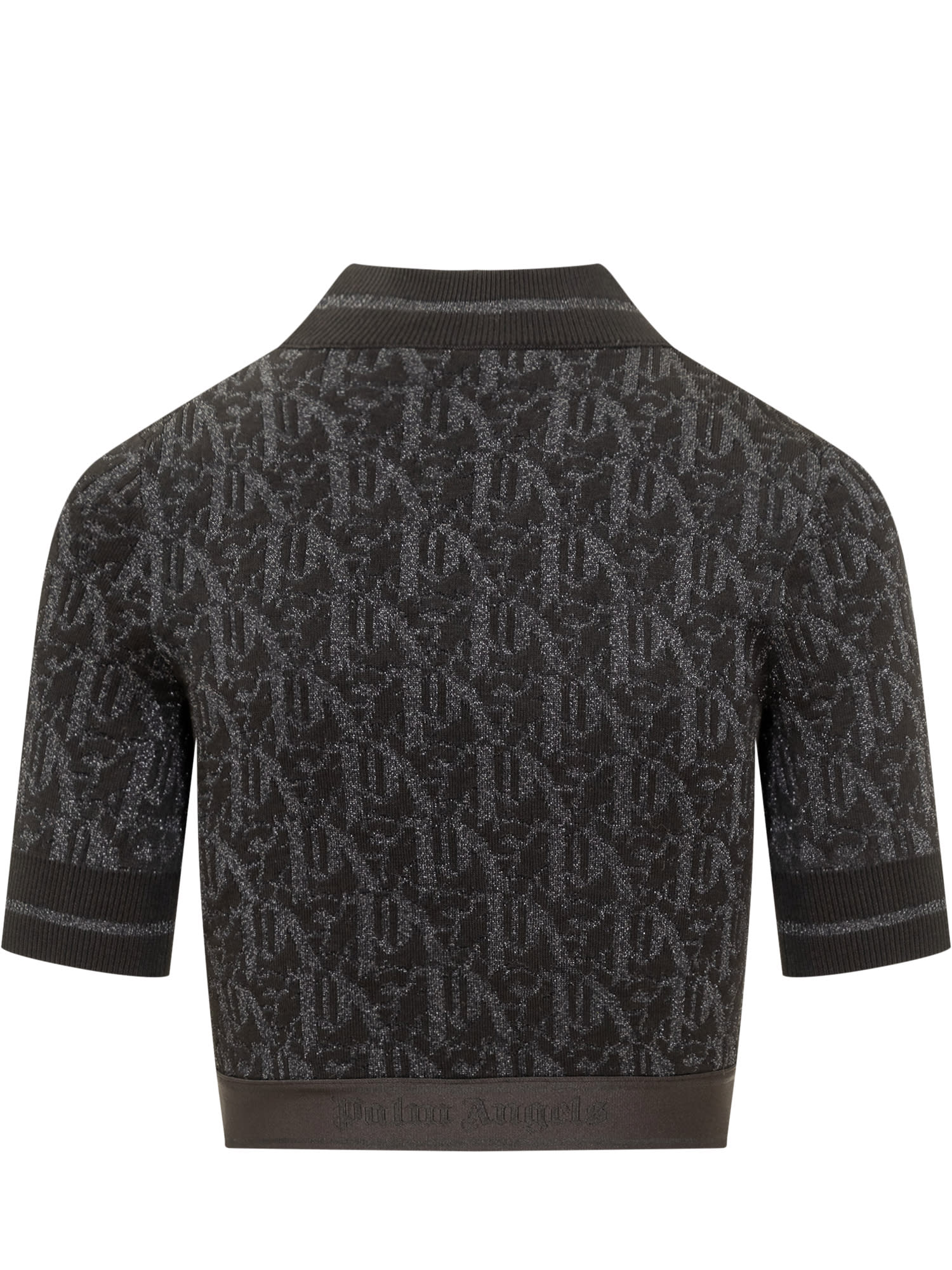 Shop Palm Angels Monogram Knit Top In Black