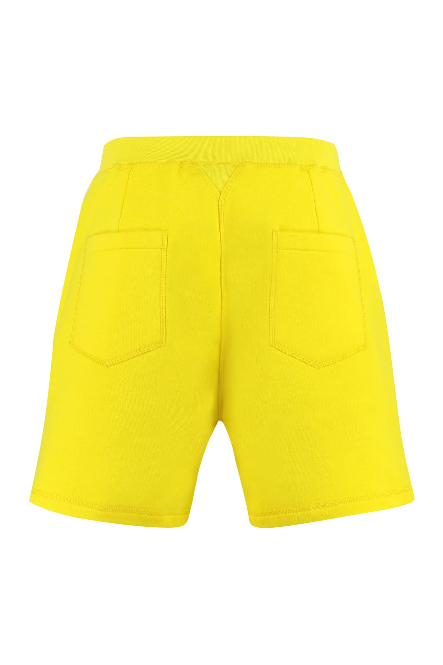 Shop Dsquared2 Logo Print Sweatshorts In Yellow