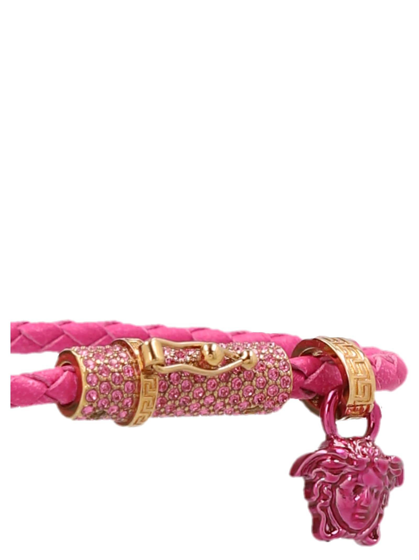 Shop Versace Medusa Bracelet In Pink