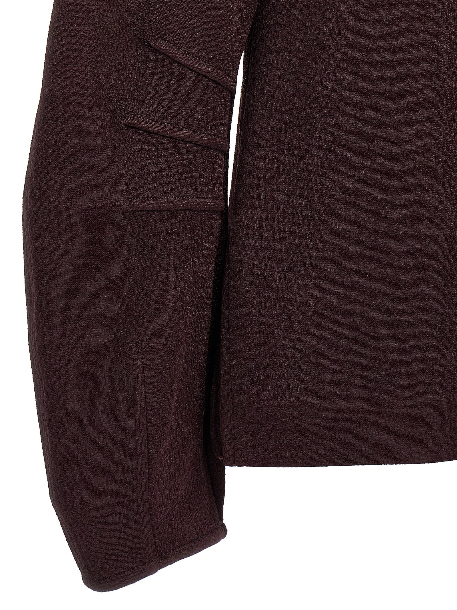 Shop Jil Sander Shiny Double Face Textured Sweater In Bordeaux