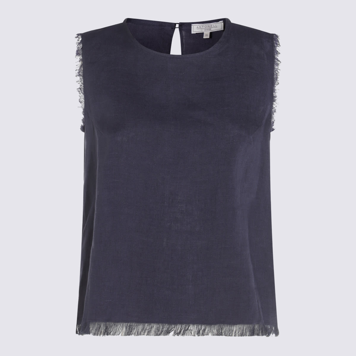 Antonelli Dark Blue Linen Top