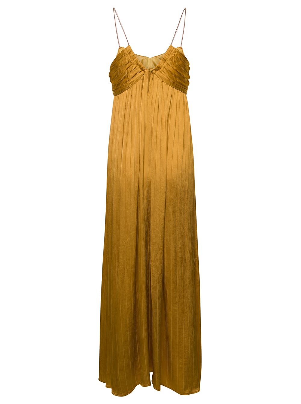 Shop Forte Forte Silk Viscose Creponne Pinstripe Slip Dress In Ambra