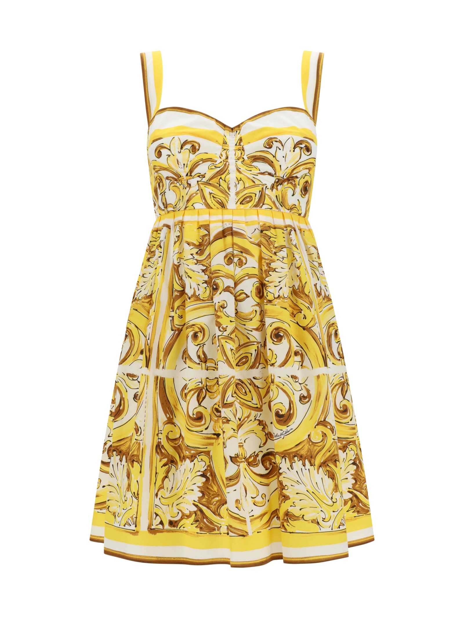 Shop Dolce & Gabbana Mini Dress In Yellow