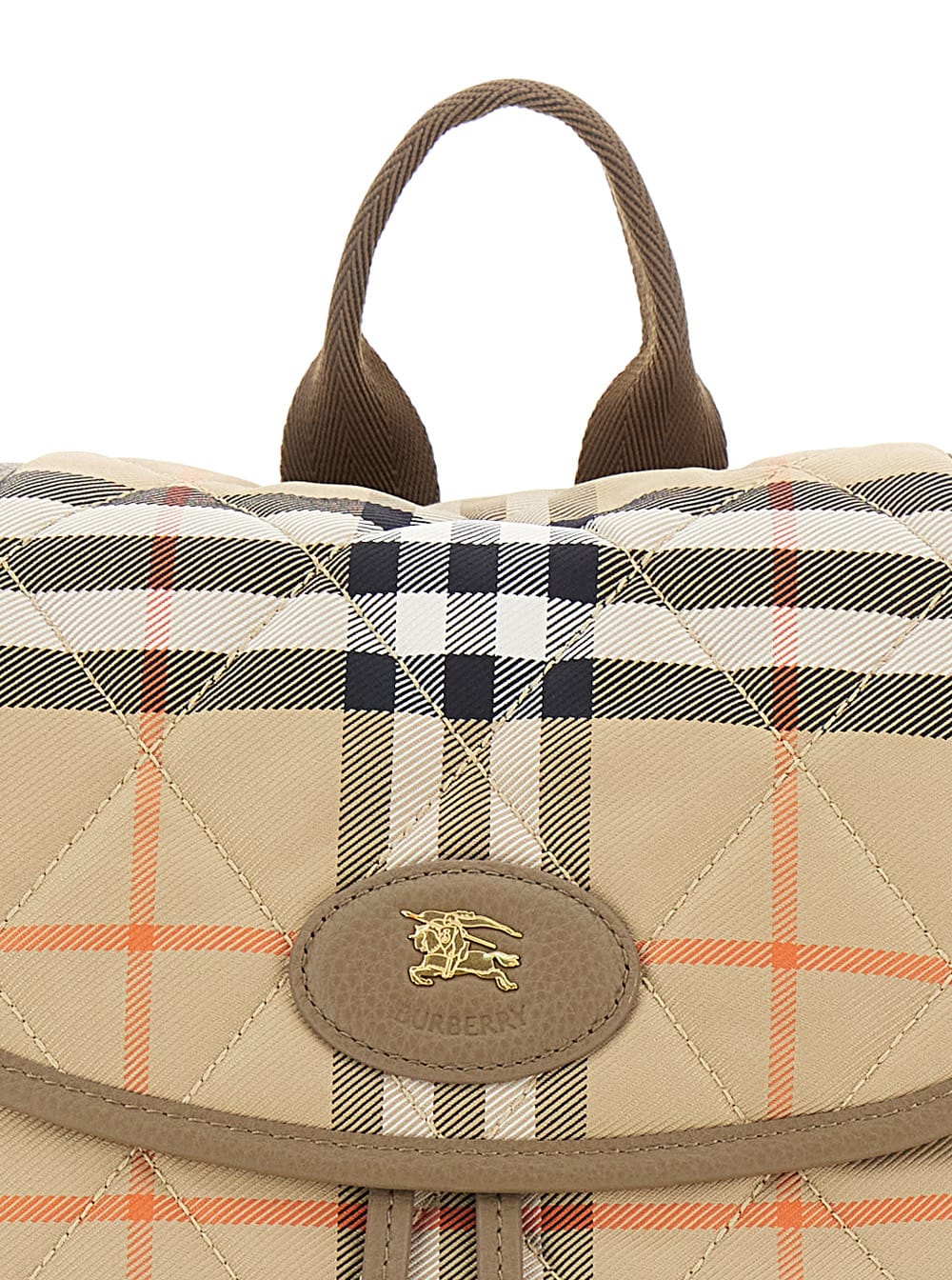 Burberry Embroidered Canvas Backpack In Sand