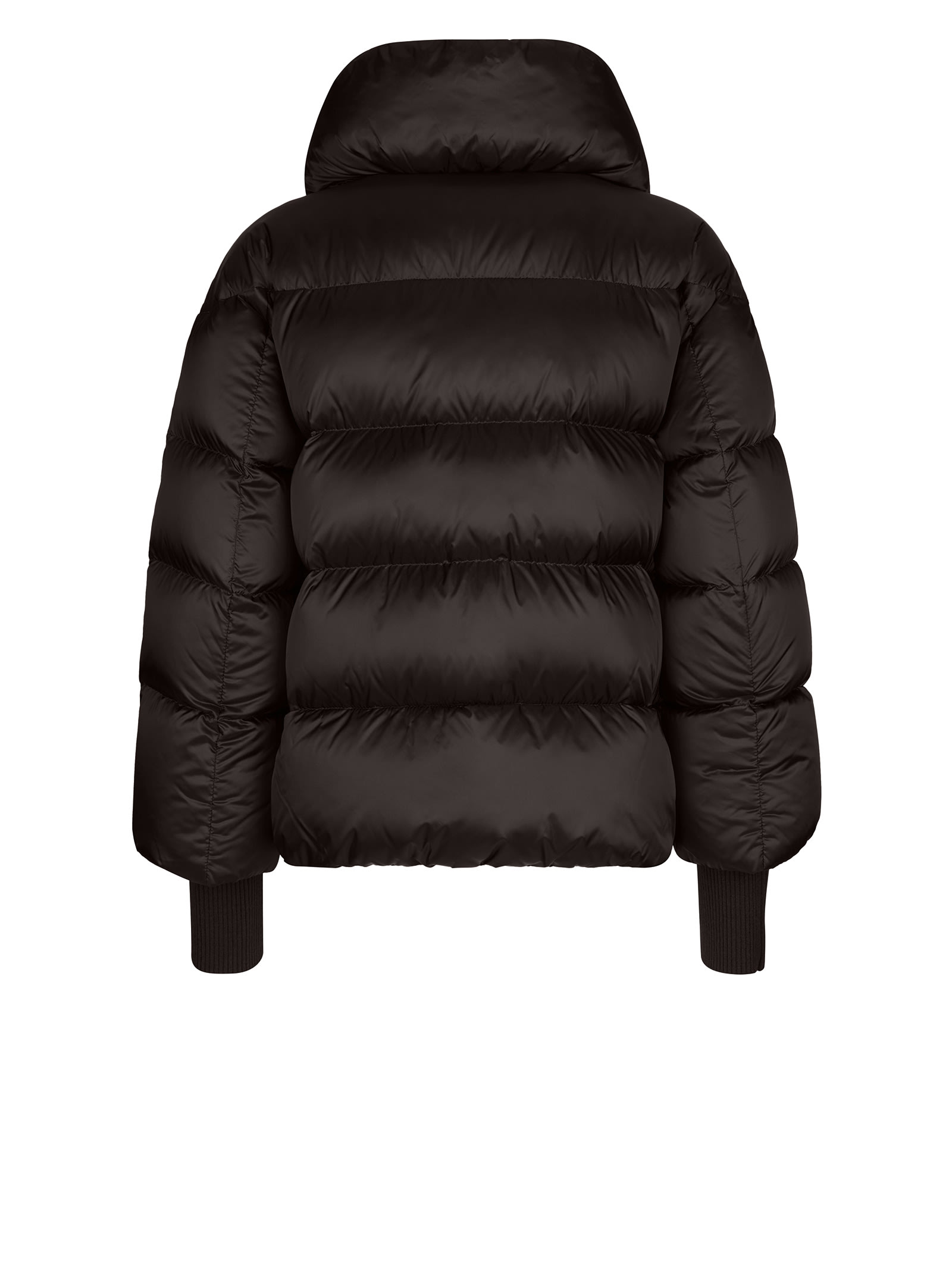 Shop Add Black Quilted Down Jacket With Zip Women In Noir