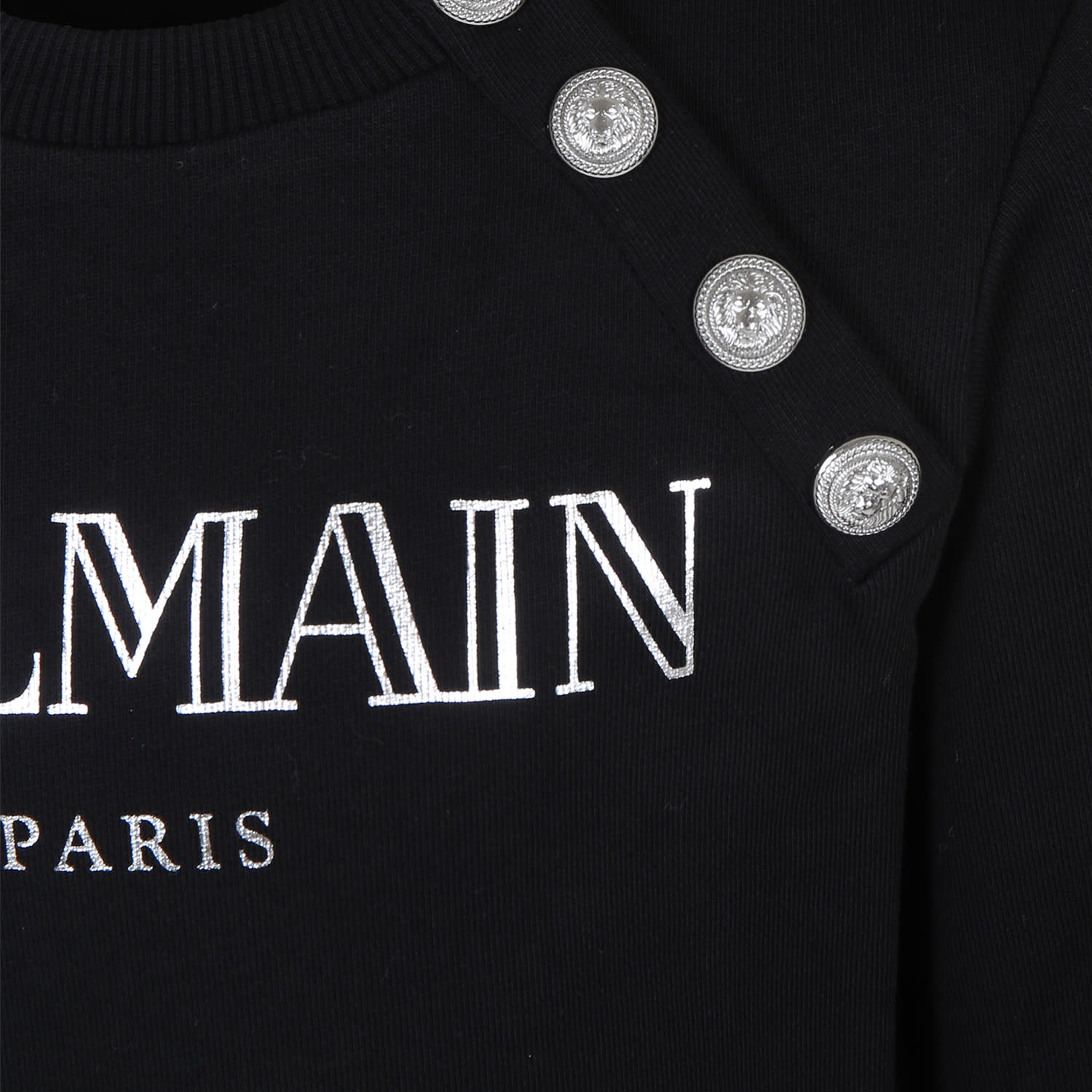 Shop Balmain Black Sweatshirt For Girl With Logo