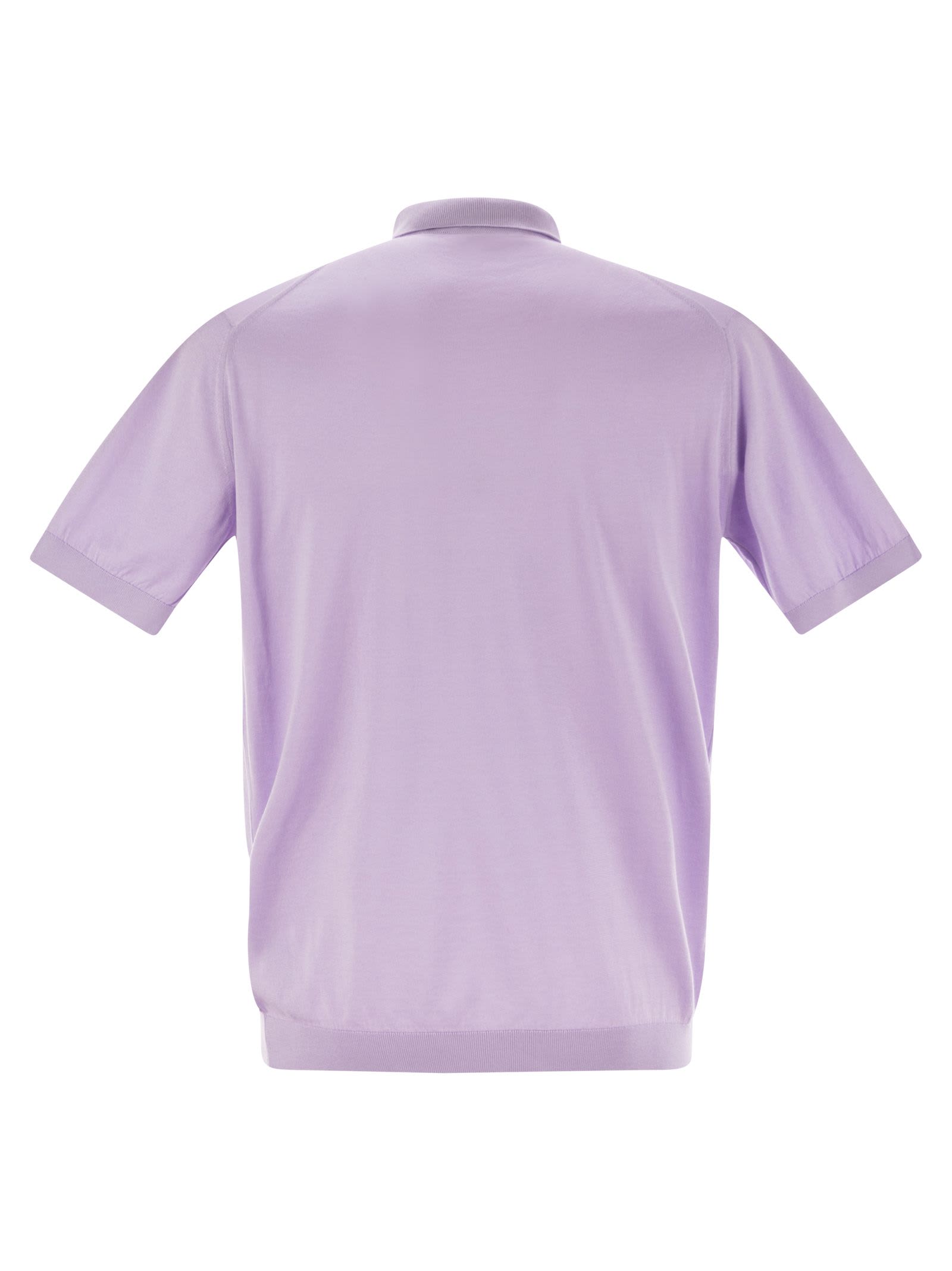 John Smedley Adrian Cotton Short Sleeved Polo Shirt In Lilac