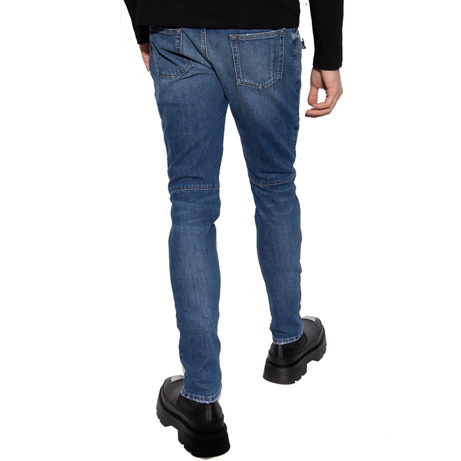 Shop Balmain Slim Fit Jeans In Blue