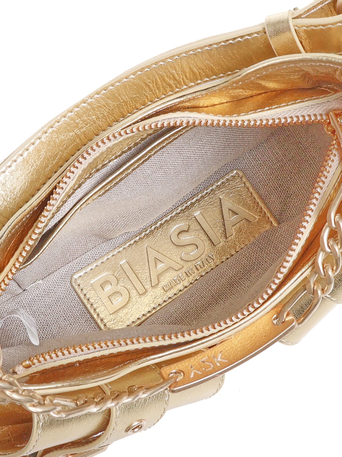 Biasia Shoulder Bag In Cowskin In Golden