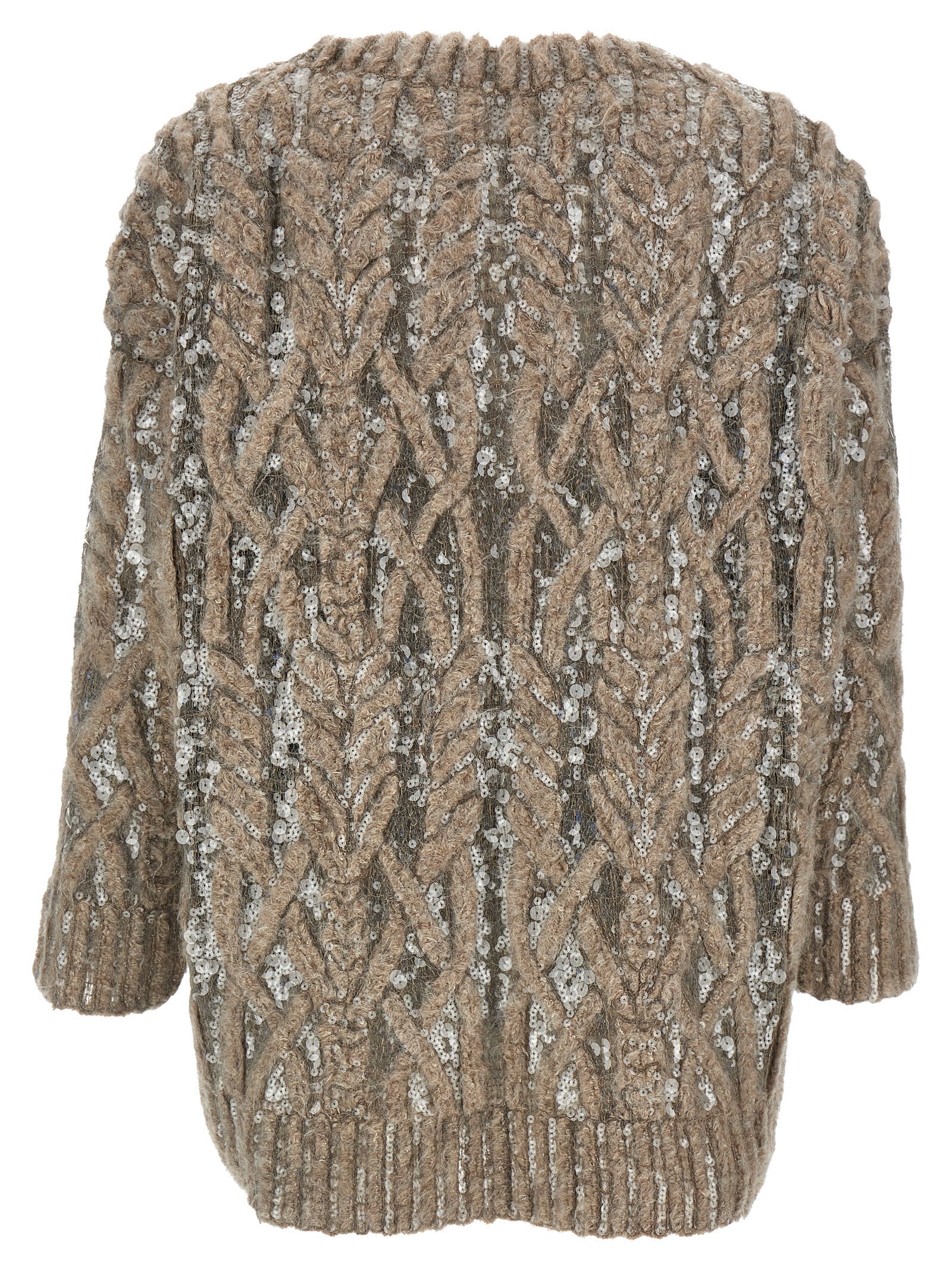 Shop Brunello Cucinelli Sequin Sweater In Beige