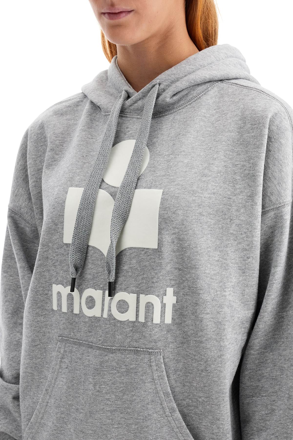 Isabel Marant Étoile Hooded Sweatshirt With Drawstring And Kangaroo Pocket In Gray