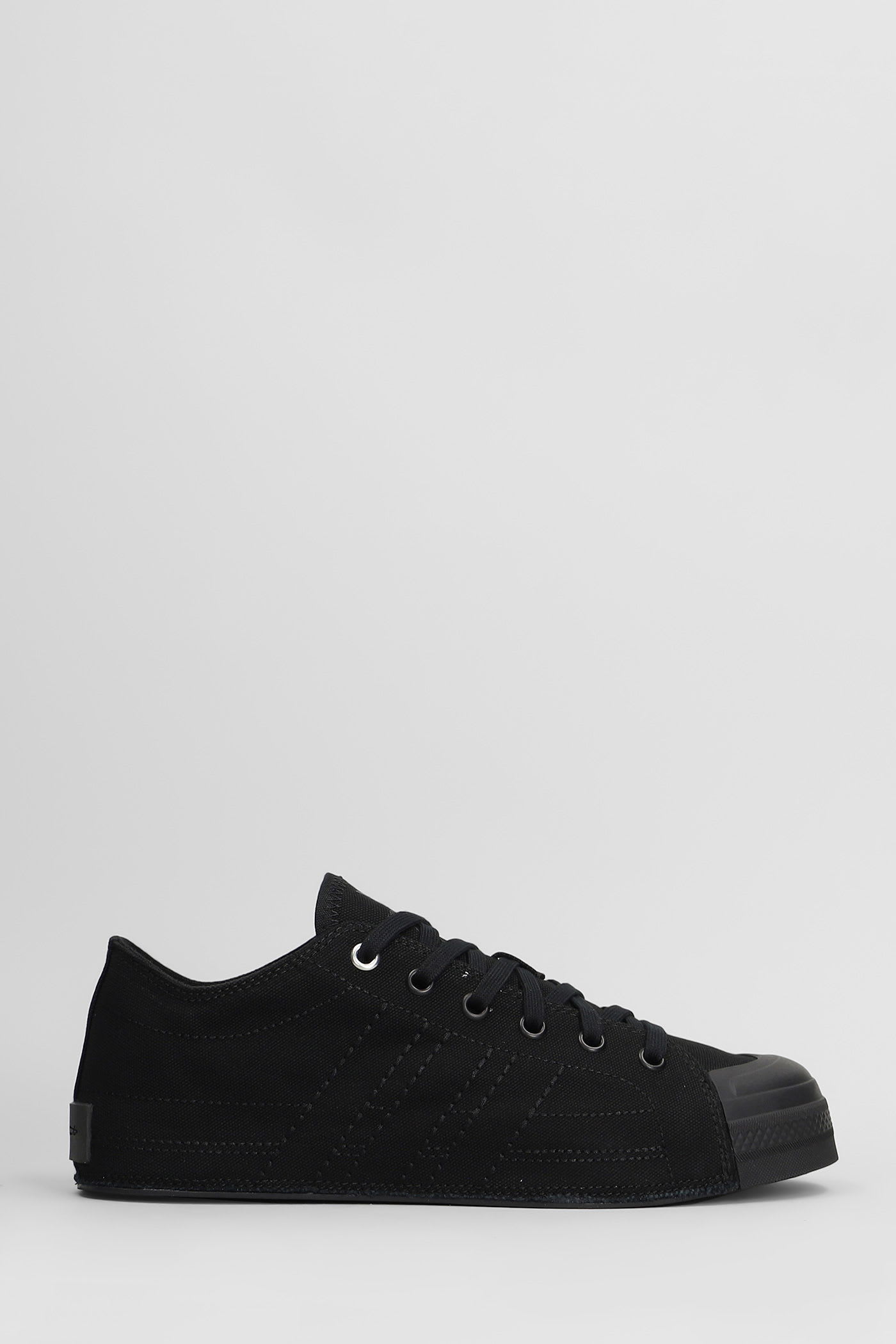 Y-3 Nizza Low Sneakers In Black Canvas In Black