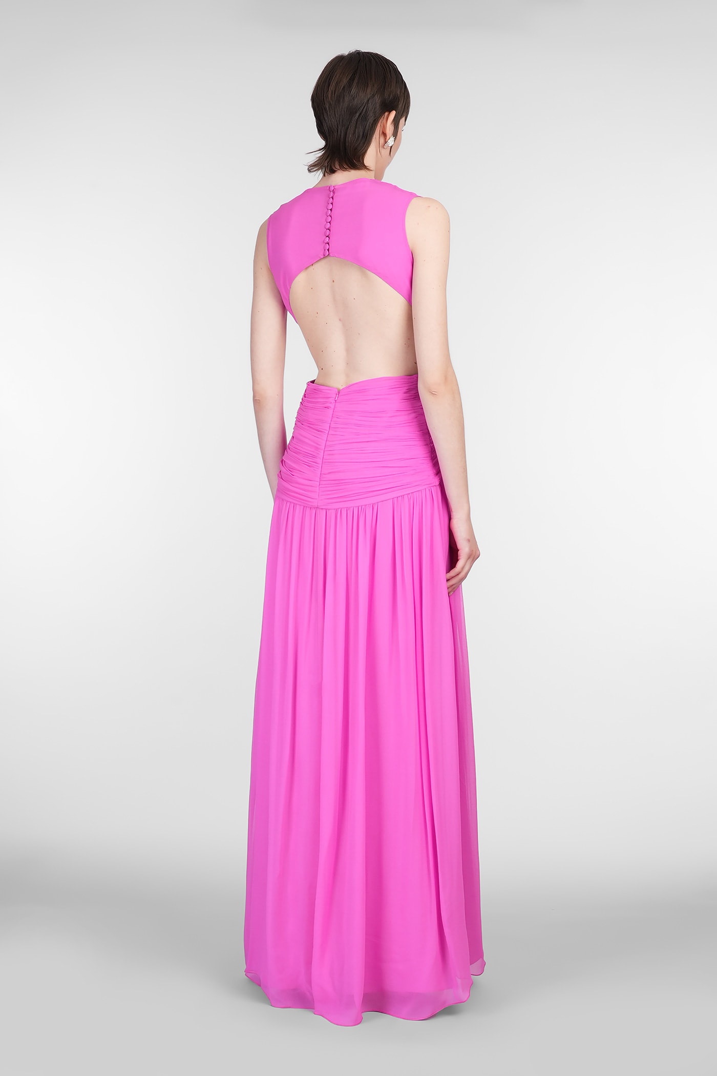 Costarellos Luccia Dress Woman In Fuxia Silk