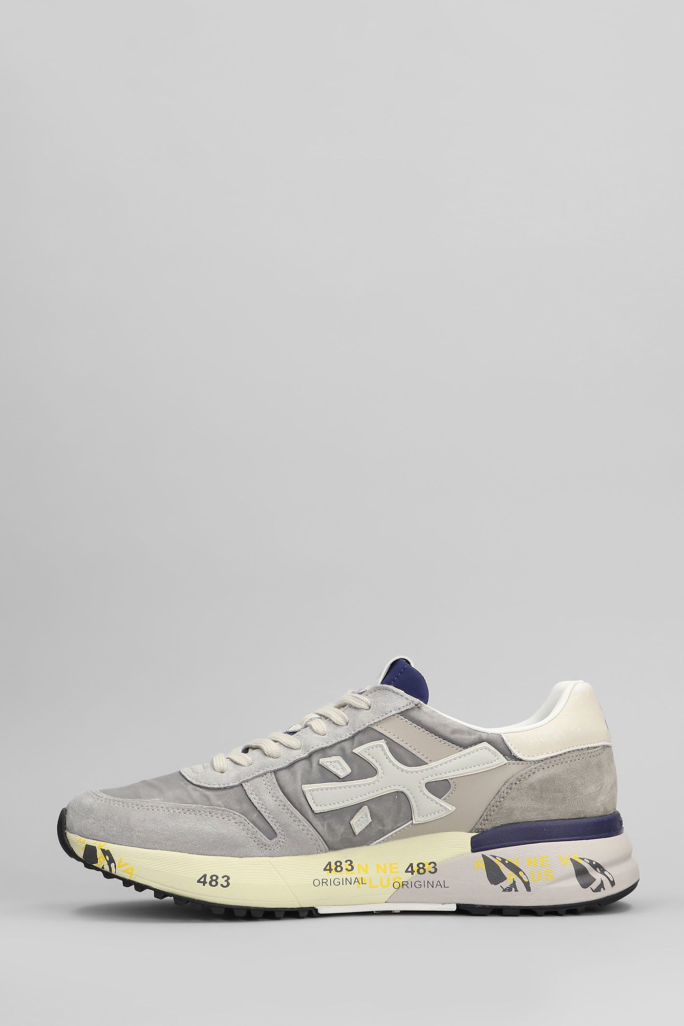 Premiata Mick Sneakers In Grey Suede And Fabric In Gray
