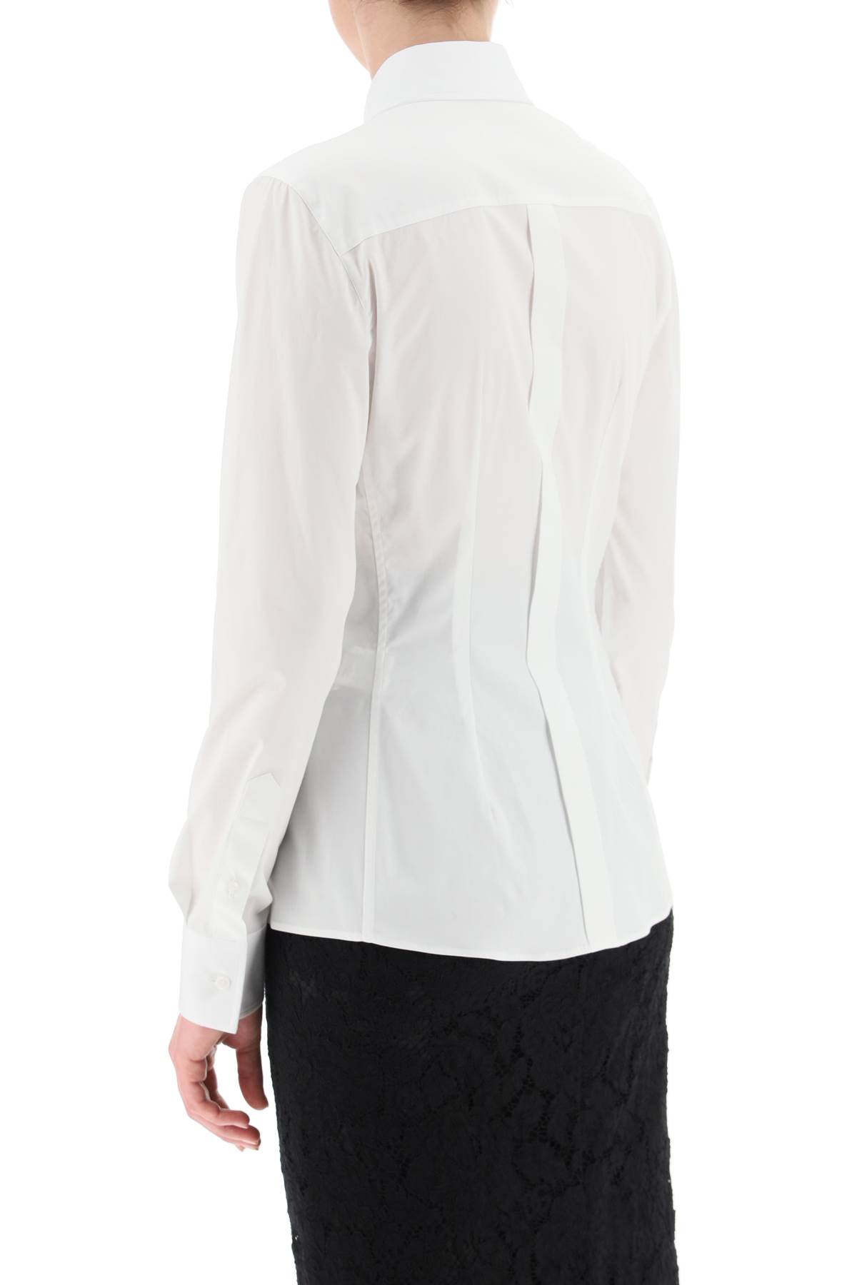 Shop Dolce & Gabbana Slim-fit Stretch Poplin Shirt In Bianco