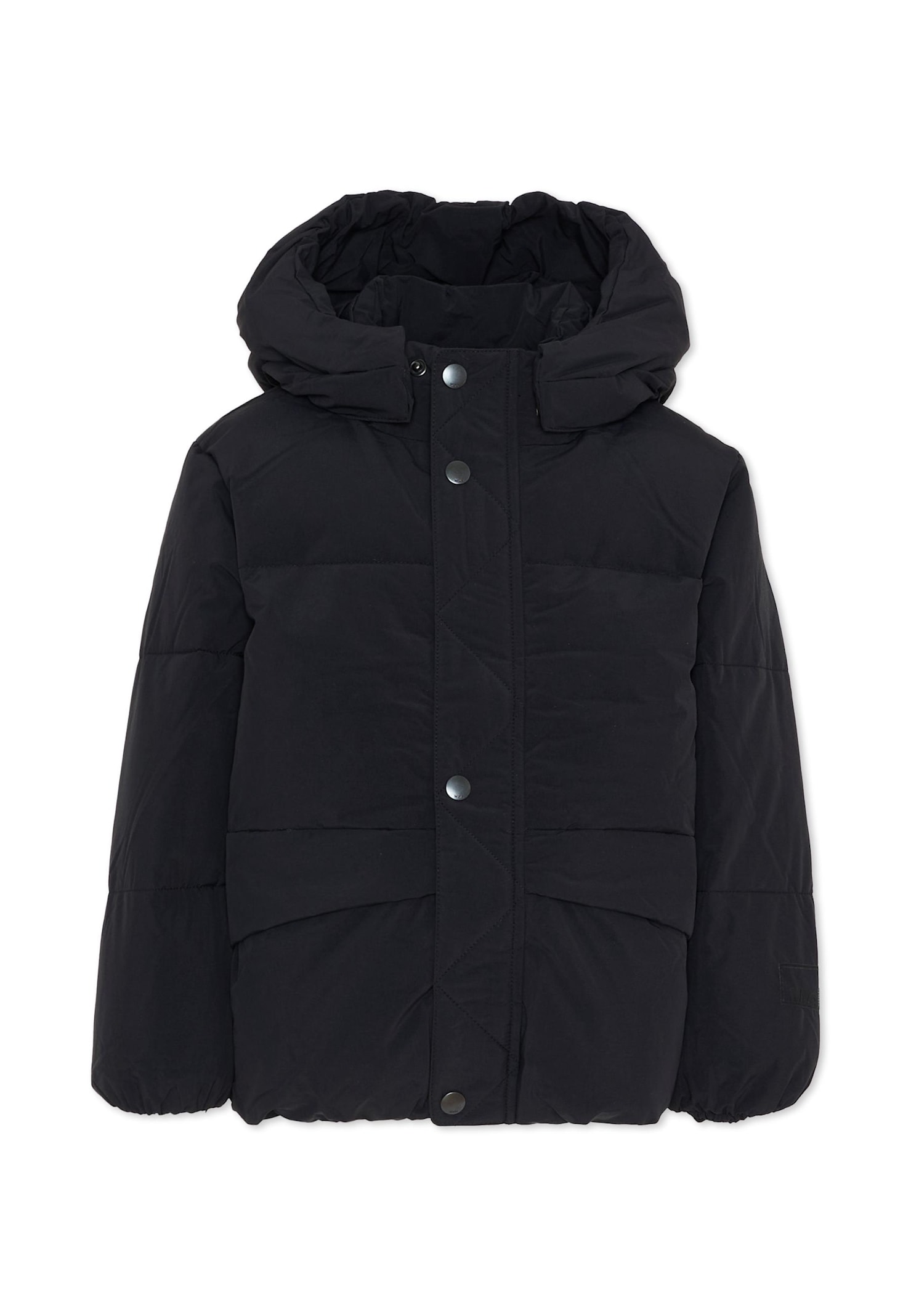 Molo Black Down Jacket For Kids With Logo In Blue