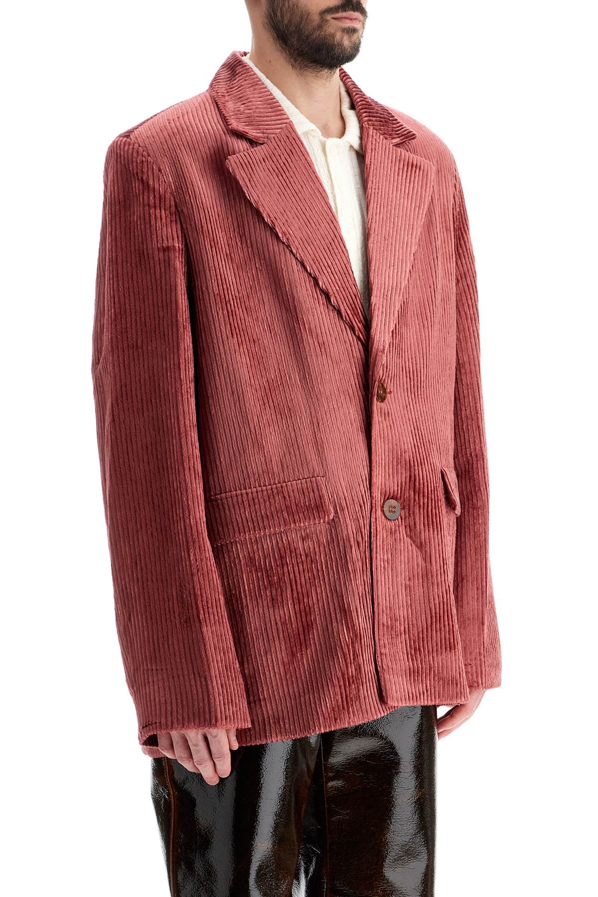 Shop Séfr Corduroy Blazer For Men In Irregular Puszta Cord (pink)