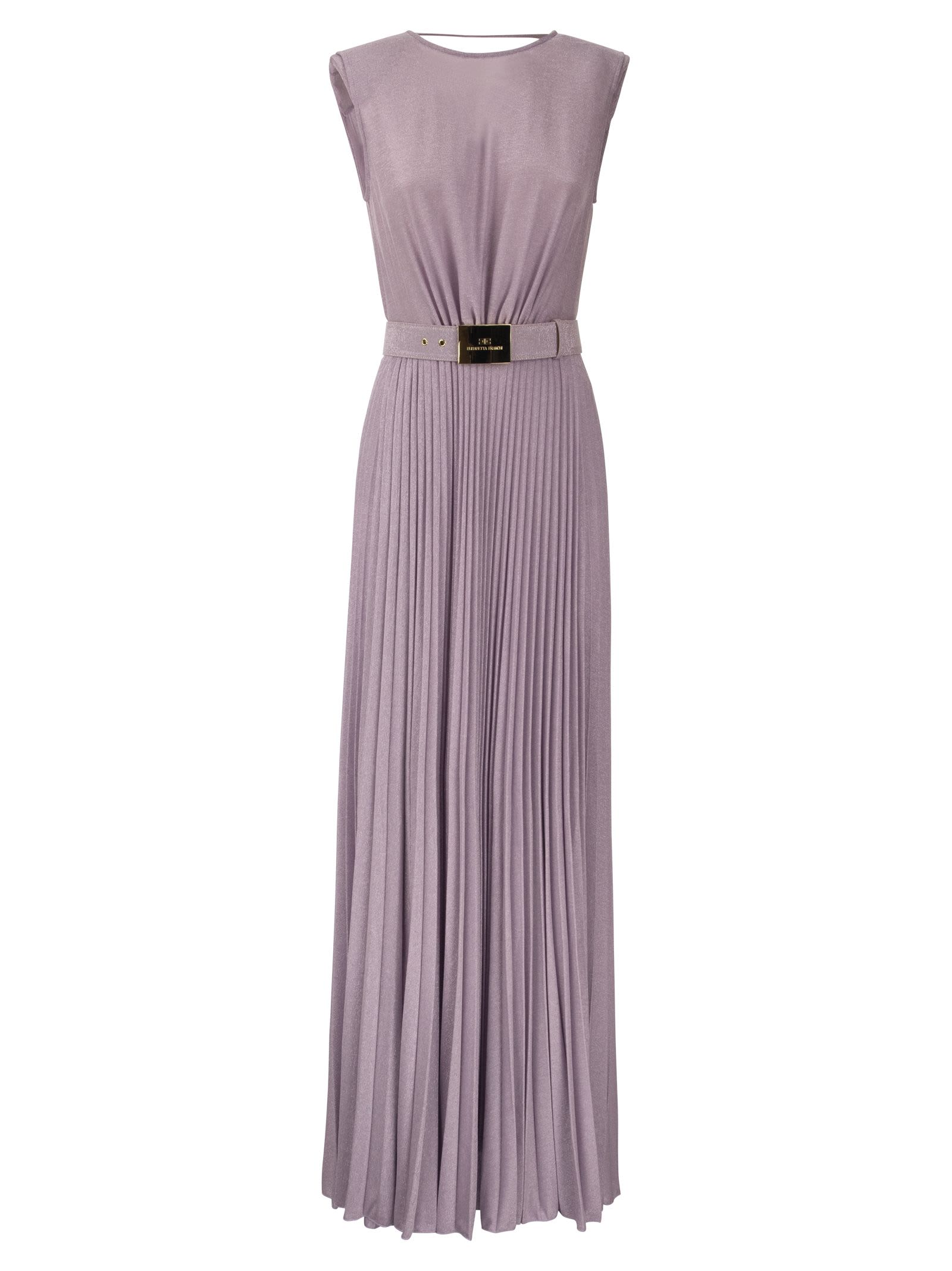 Elisabetta Franchi Red Carpet Dress With Pleated Skirt