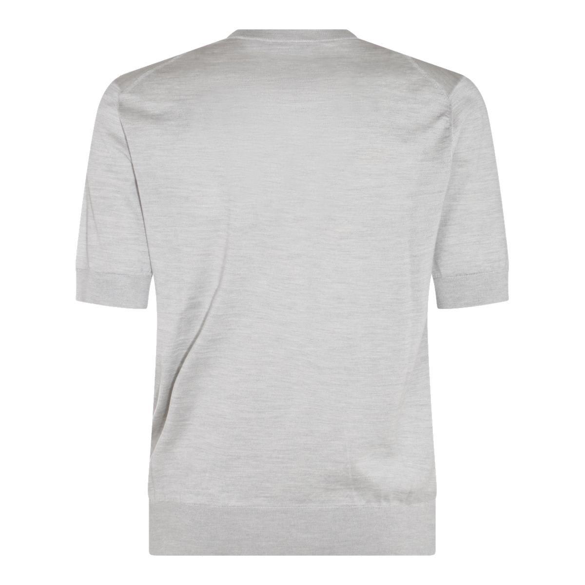 Shop Dolce & Gabbana Short-sleeved Knitted T-shirt In Grey