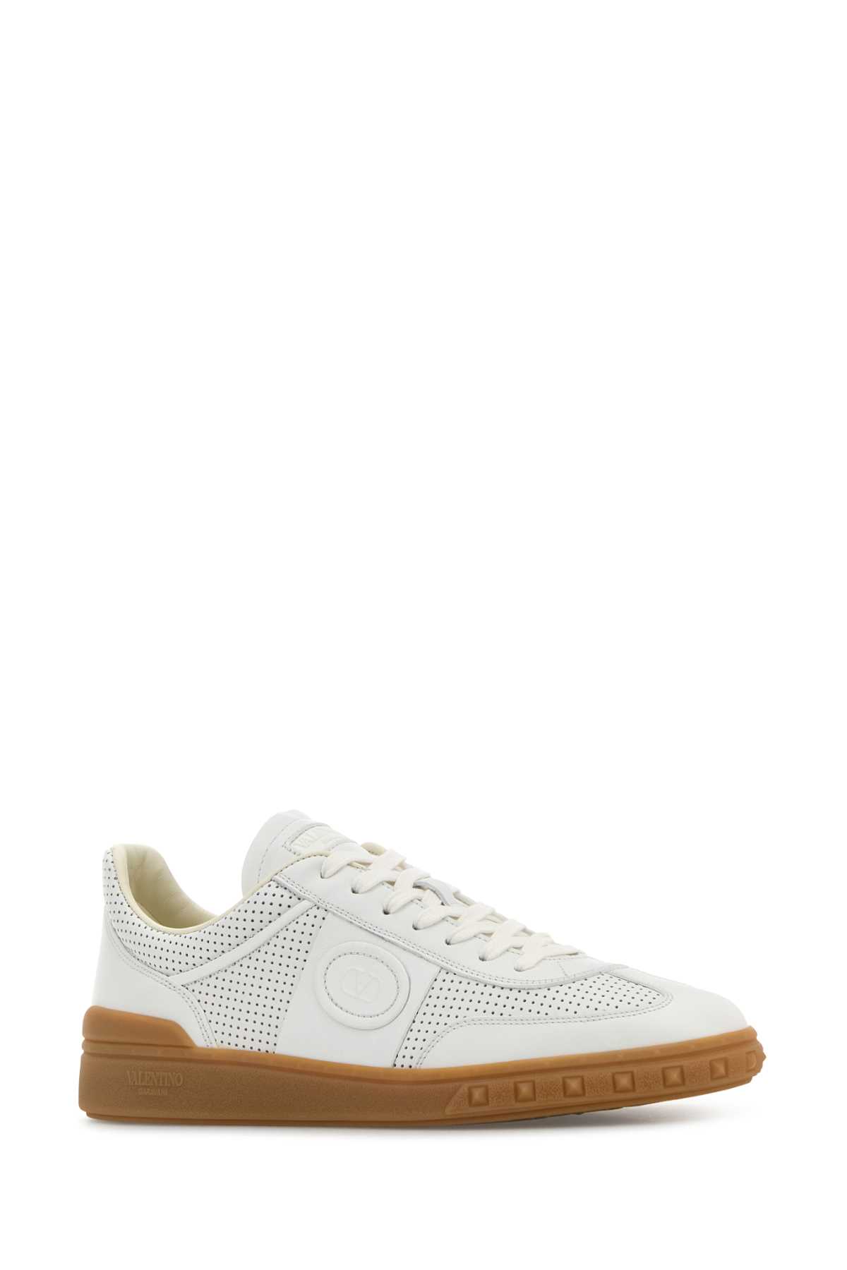 Valentino Custom Sole Sneakers Unique Leather In White