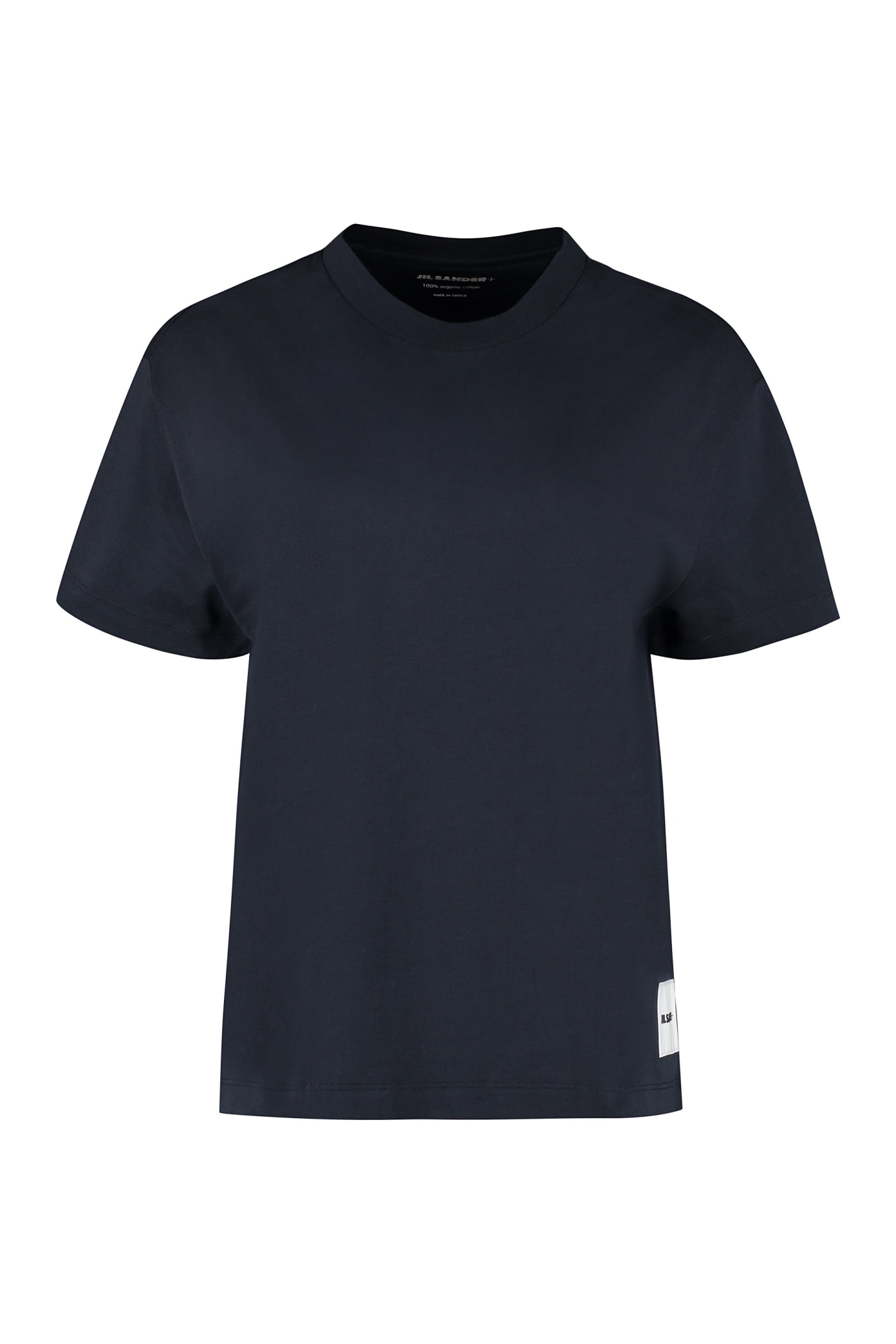 Shop Jil Sander Set Of Three Cotton T-shirts In Blue