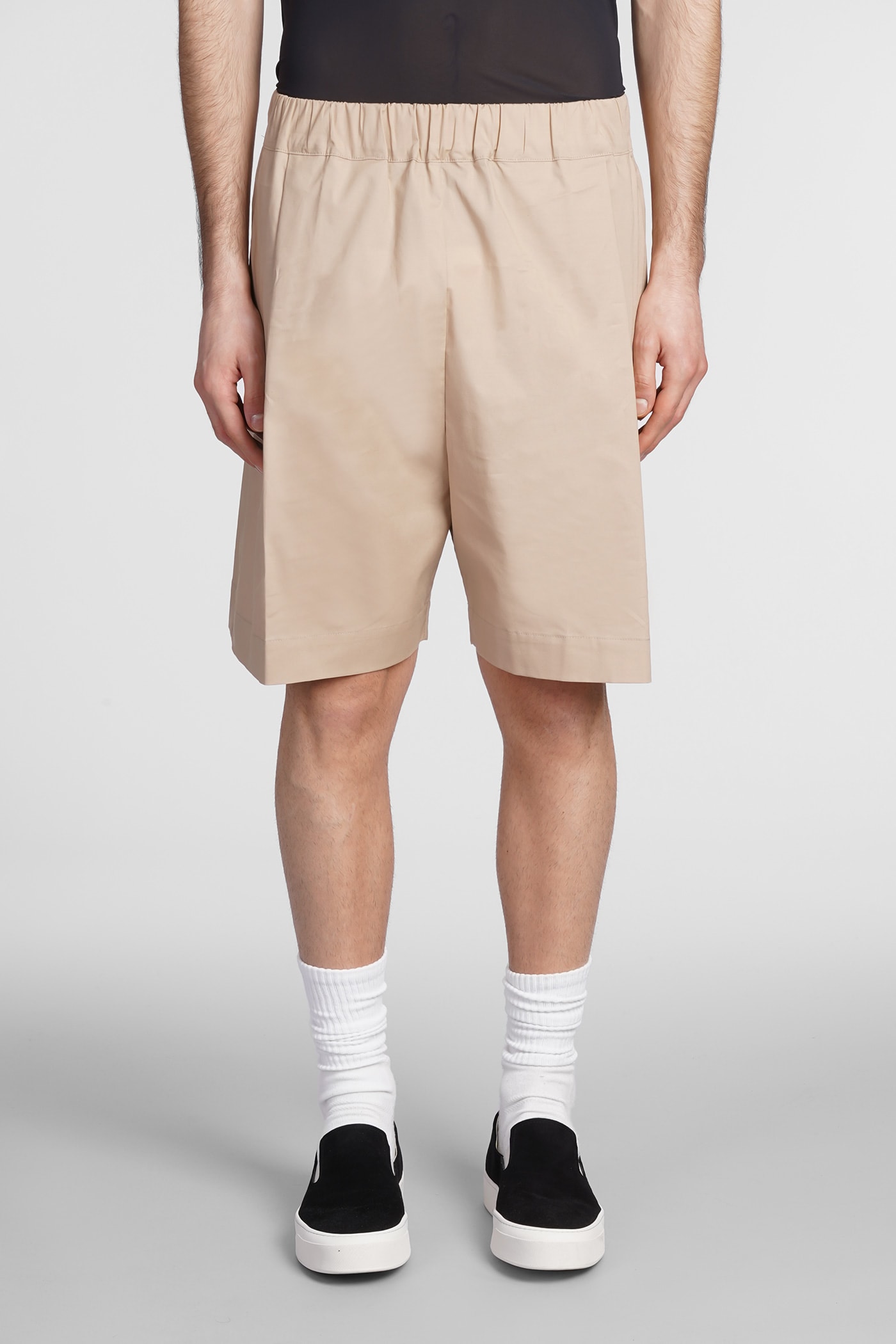 Laneus Shorts In Beige Cotton
