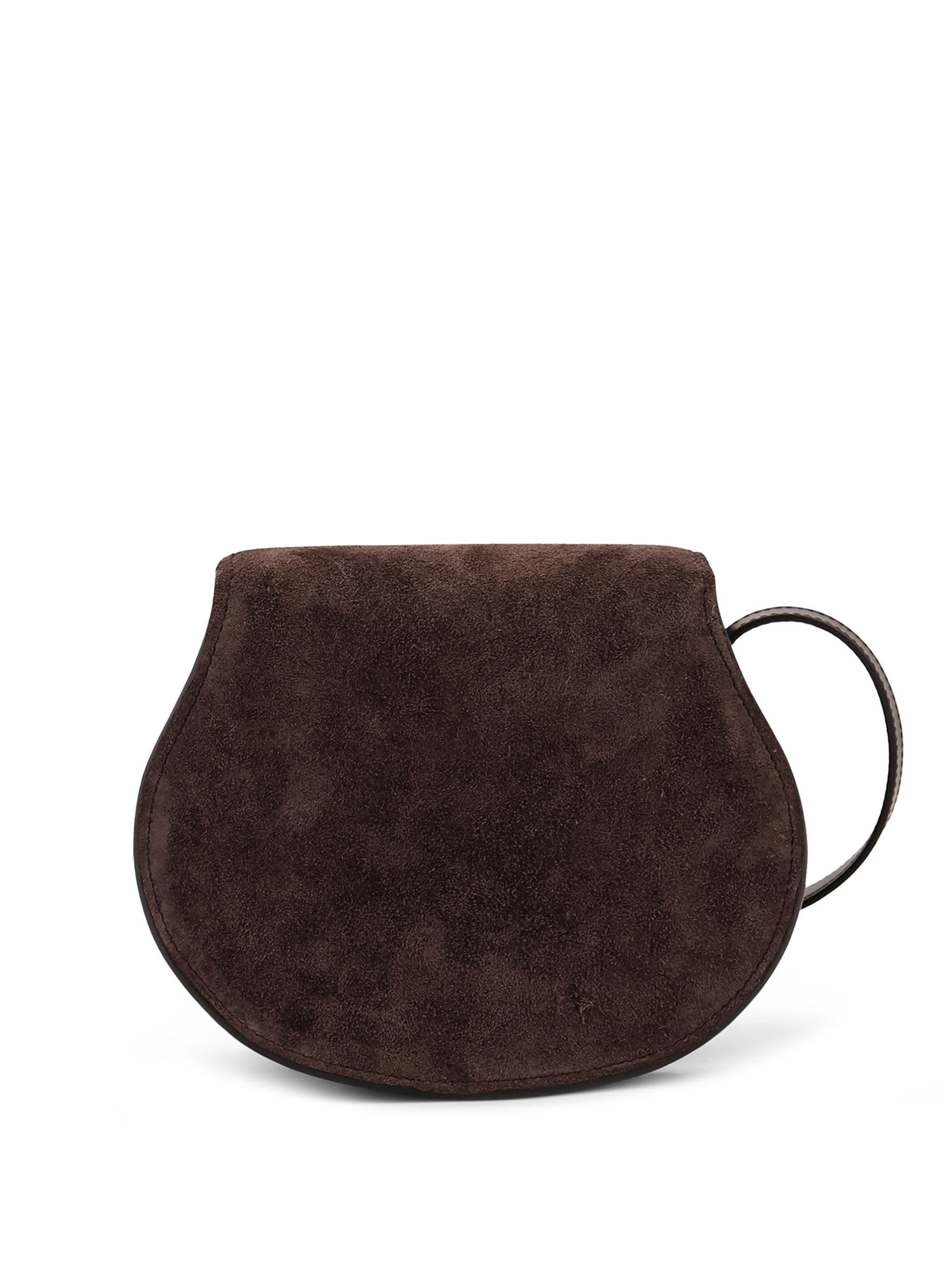 Chloé Marcie Small Saddle Suede Crossbody Bag In Brown
