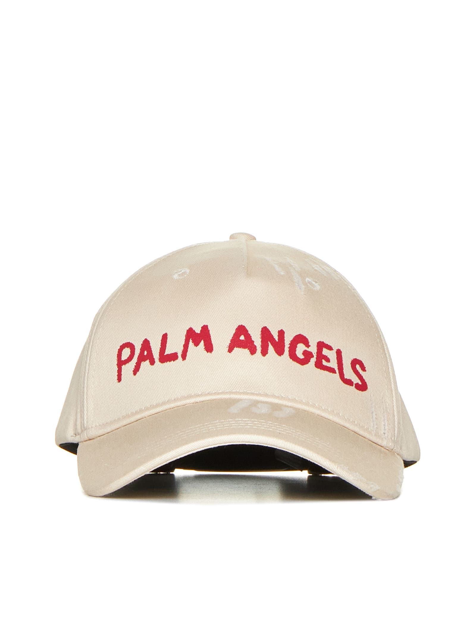 Shop Palm Angels Hat In Off White Red