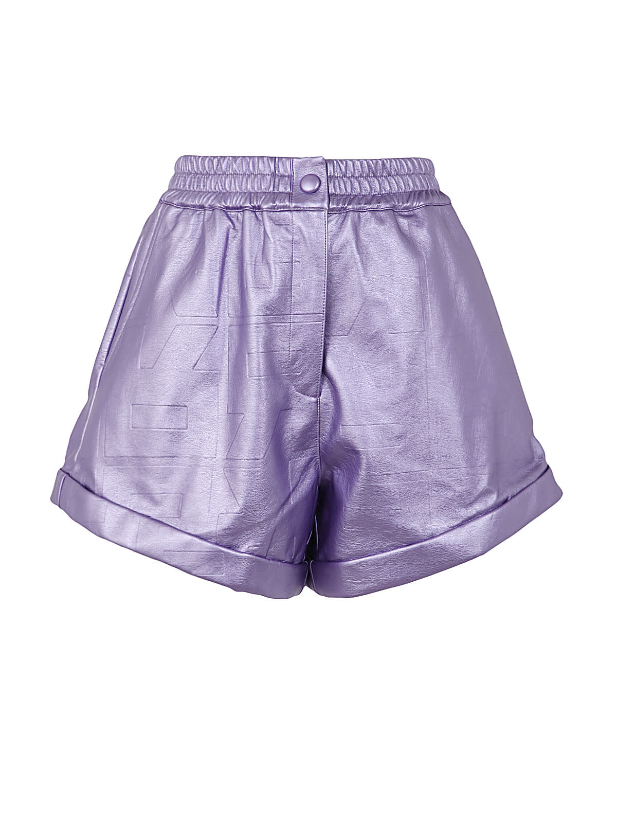 Rotate Birger Christensen Purple Belina Embossed Faux Leather Shorts In Sand Verbena