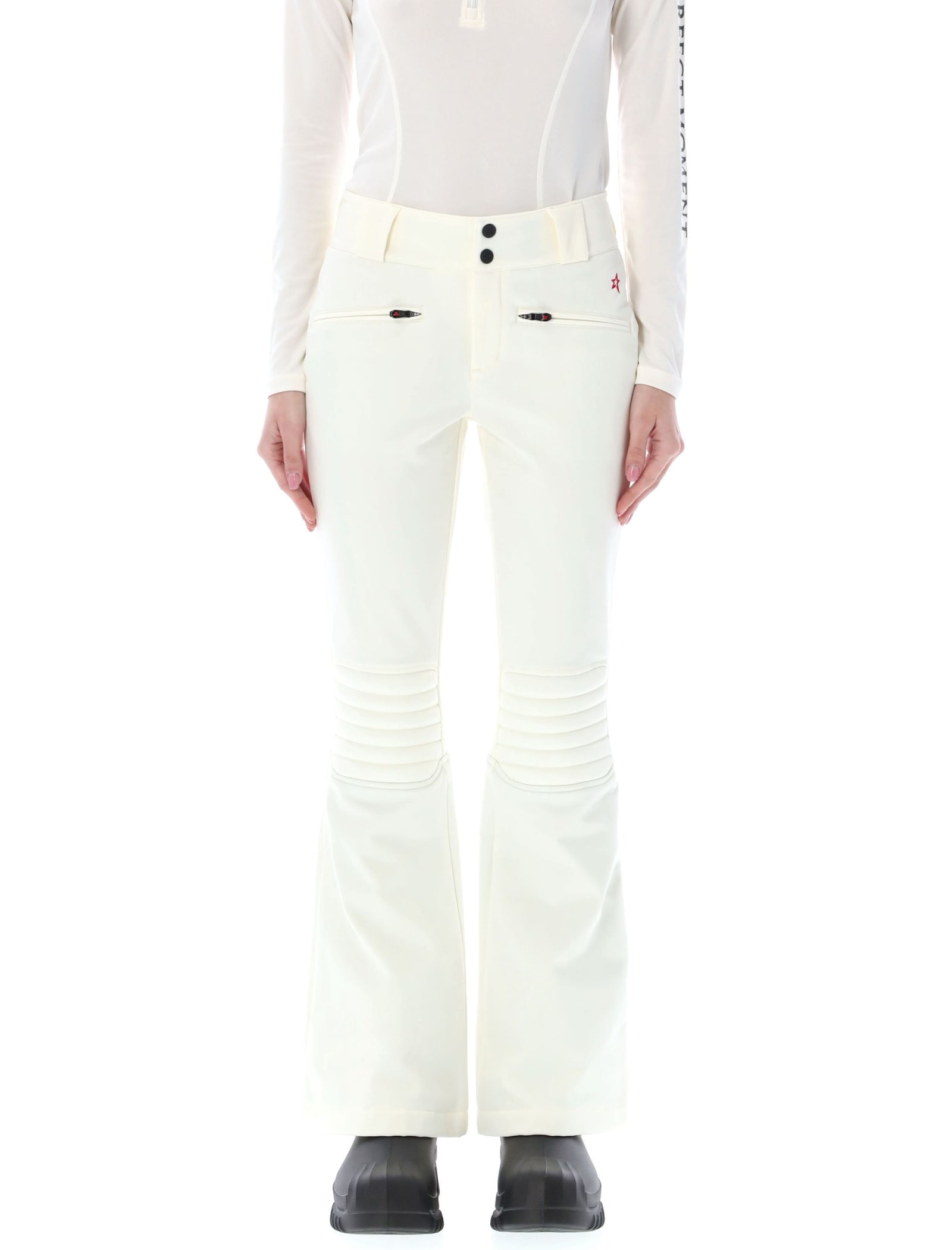 Aurora high-rise soft shell flared ski pants in white - Perfect