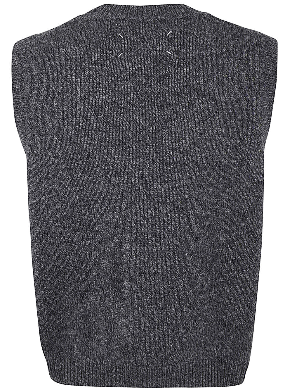 Shop Maison Margiela Round Neck Gilet In F Dark Grey