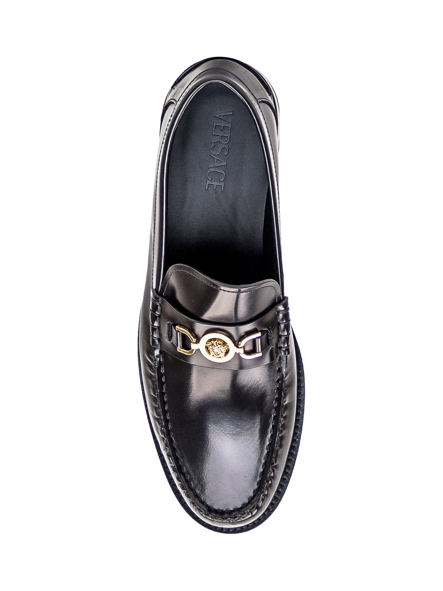 Shop Versace Medusa95 Loafer In Nero-oro