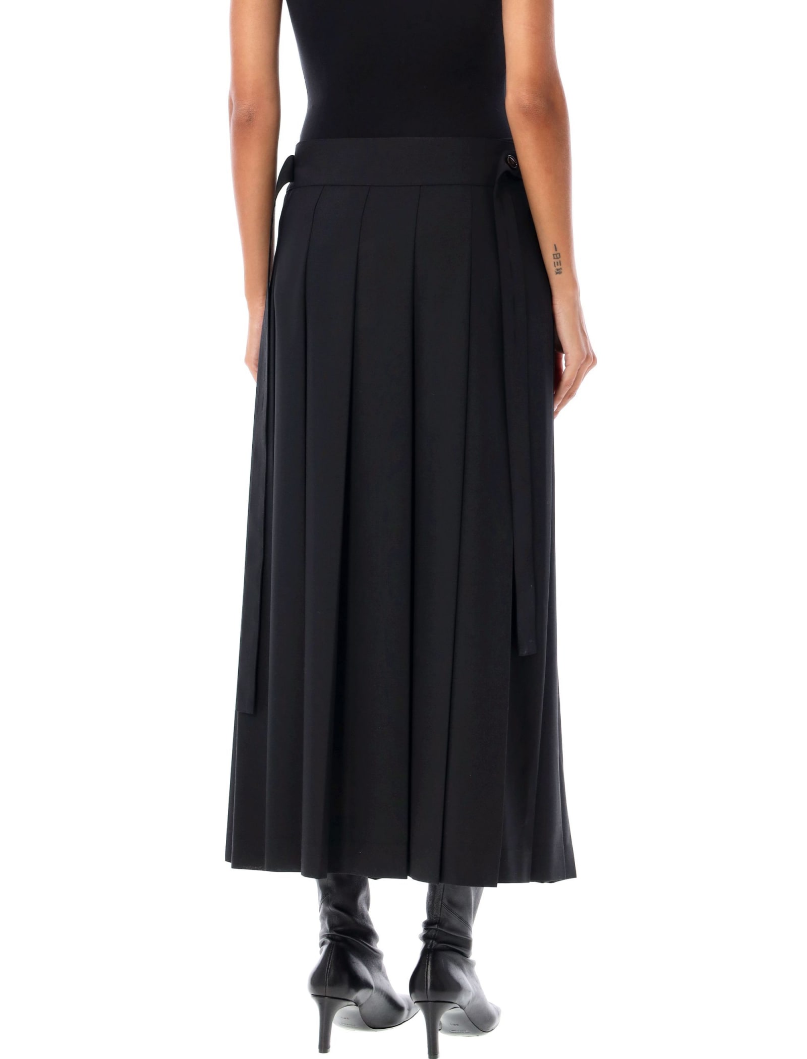 Shop Rohe Plissè Wrap Skirt In Black