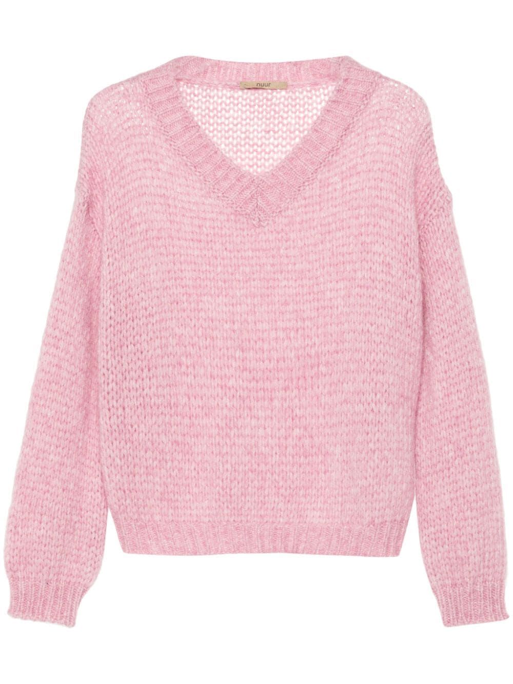 Shop Nuur V Neck Over Sweater In Pink