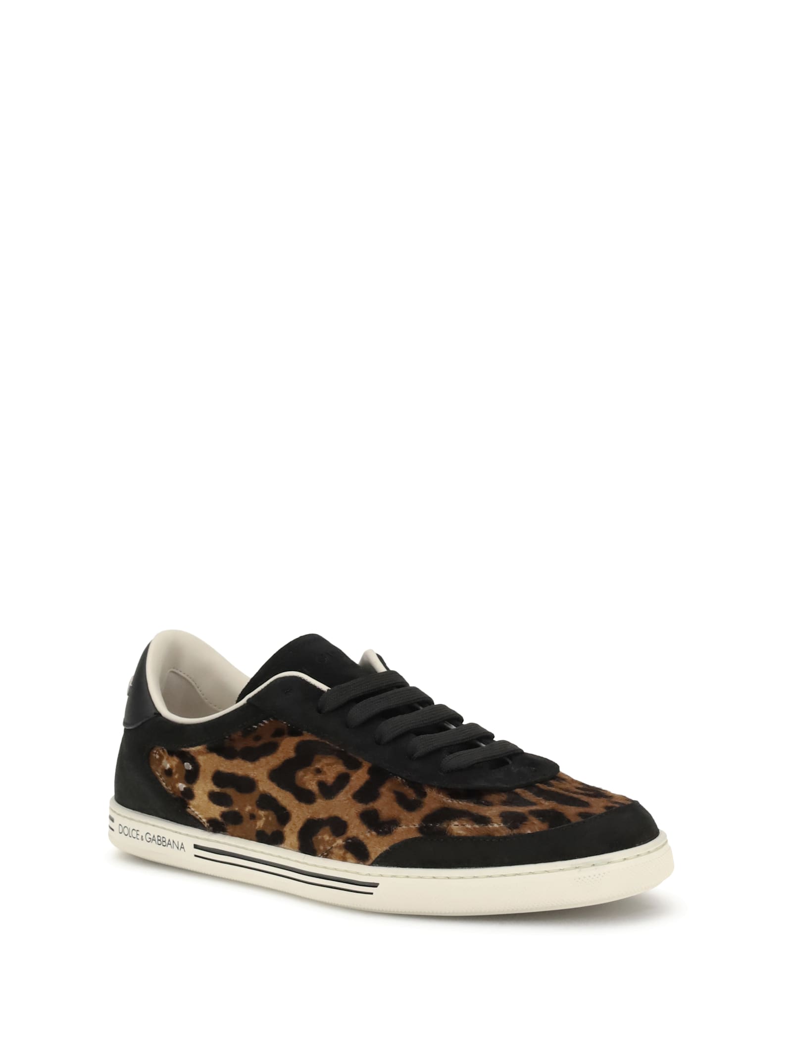 Dolce & Gabbana Men Saint Tropez Leopard Sneakers In Brown