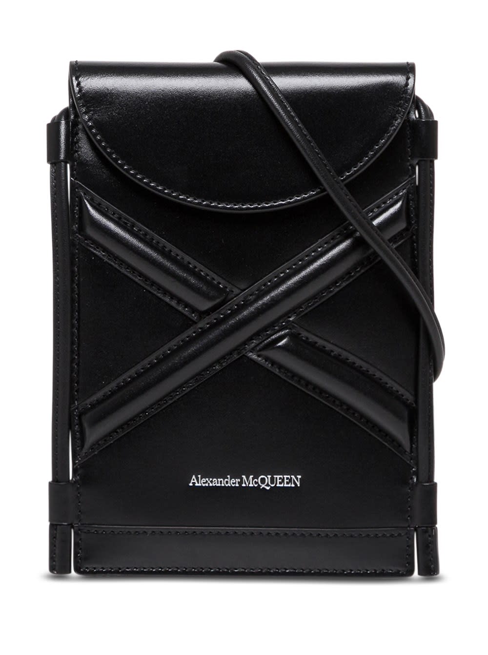 Alexander McQueen The Curve Micro Crossbody Bag In Black Leather