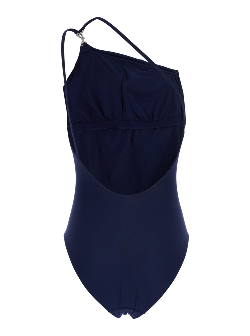 Tory Burch Blue One-shoulder Swimsuit With U-neck On The Back In Tech Fabric Woman In Blu