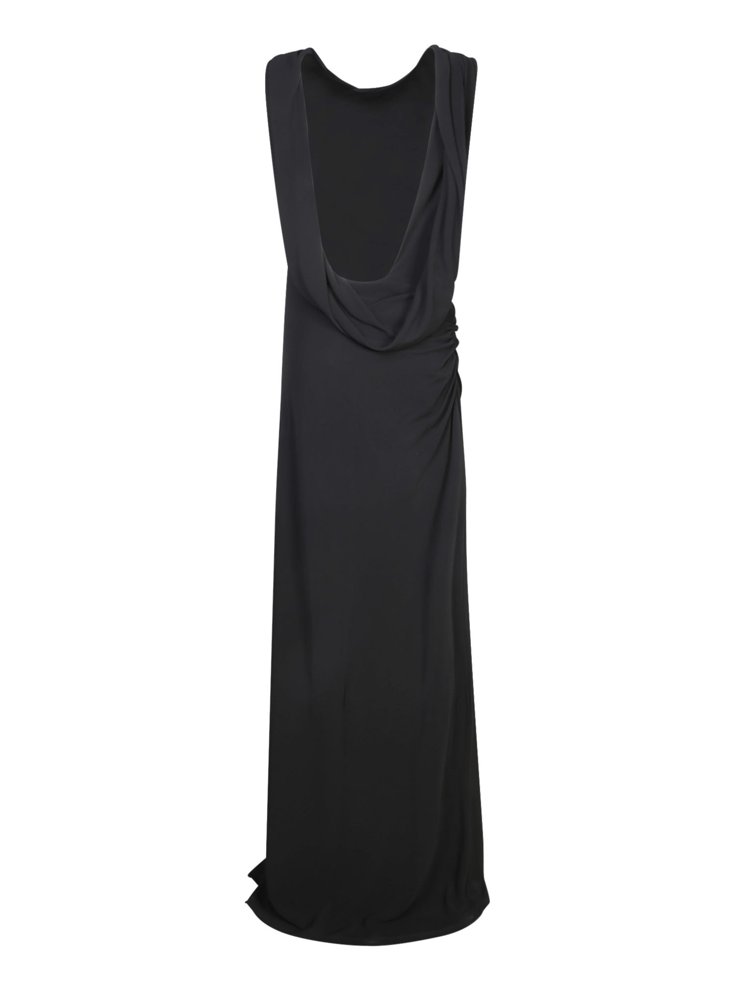 Shop Alberta Ferretti Long Black Organza Dress